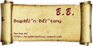 Bogdán Bátony névjegykártya