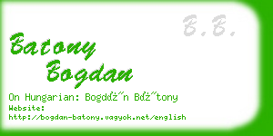 batony bogdan business card